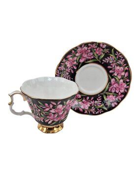 Royal Albert Tea Cup Saucer Set Provincial Flowers Fireweed England Vintage